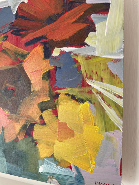 Buttoning - Vase of Dahlias